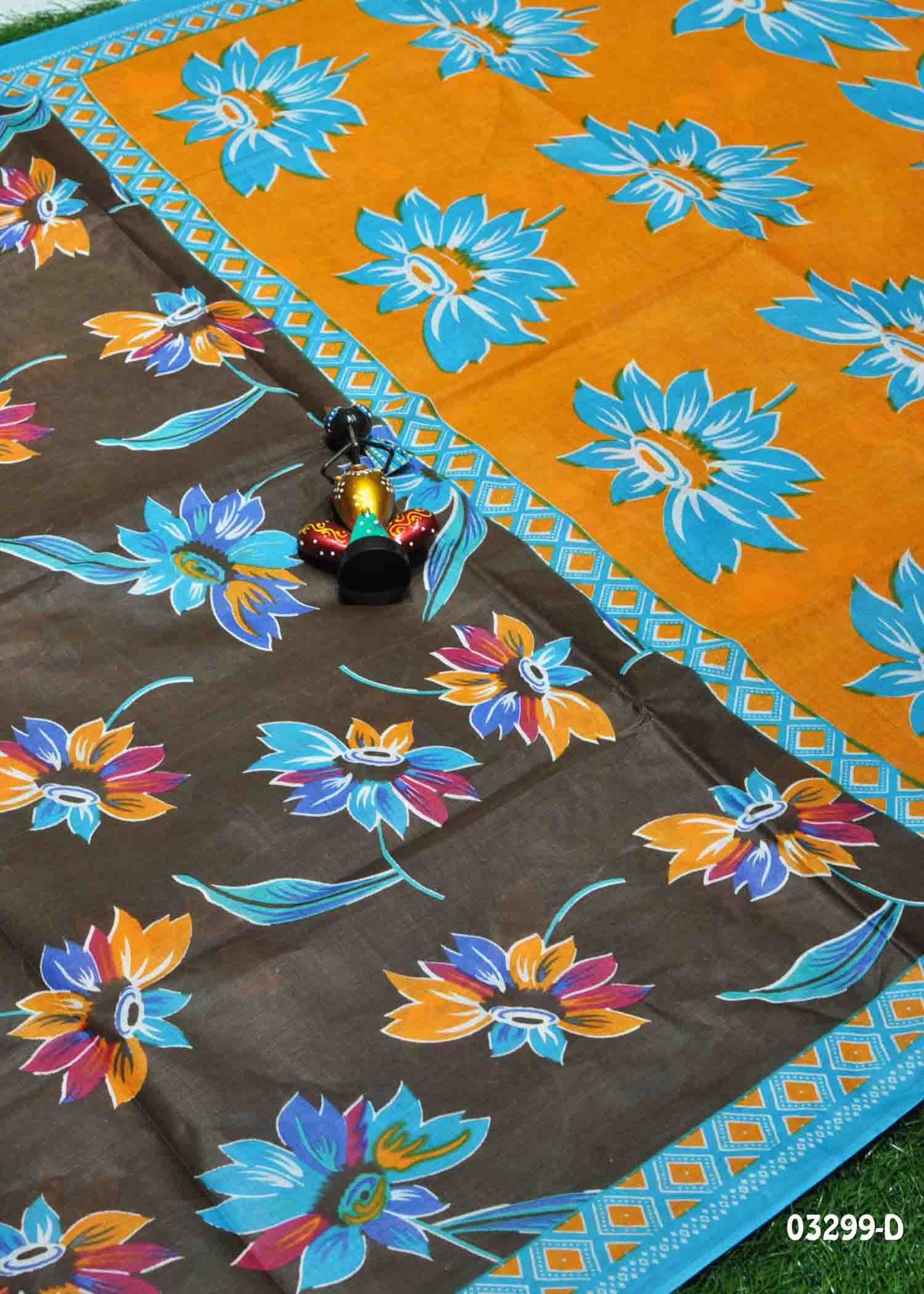 Malarvizhi - 03298-D Brown Color Summer Special Voyal Cotton Sarees CM1383698 (LR6C)