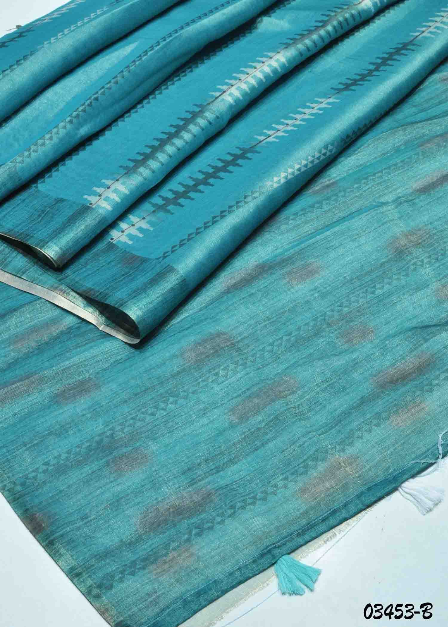 Rithya -03453-B UltramarineBlue Color Uppada Cotton Sarees CM1379411 (LR6D)