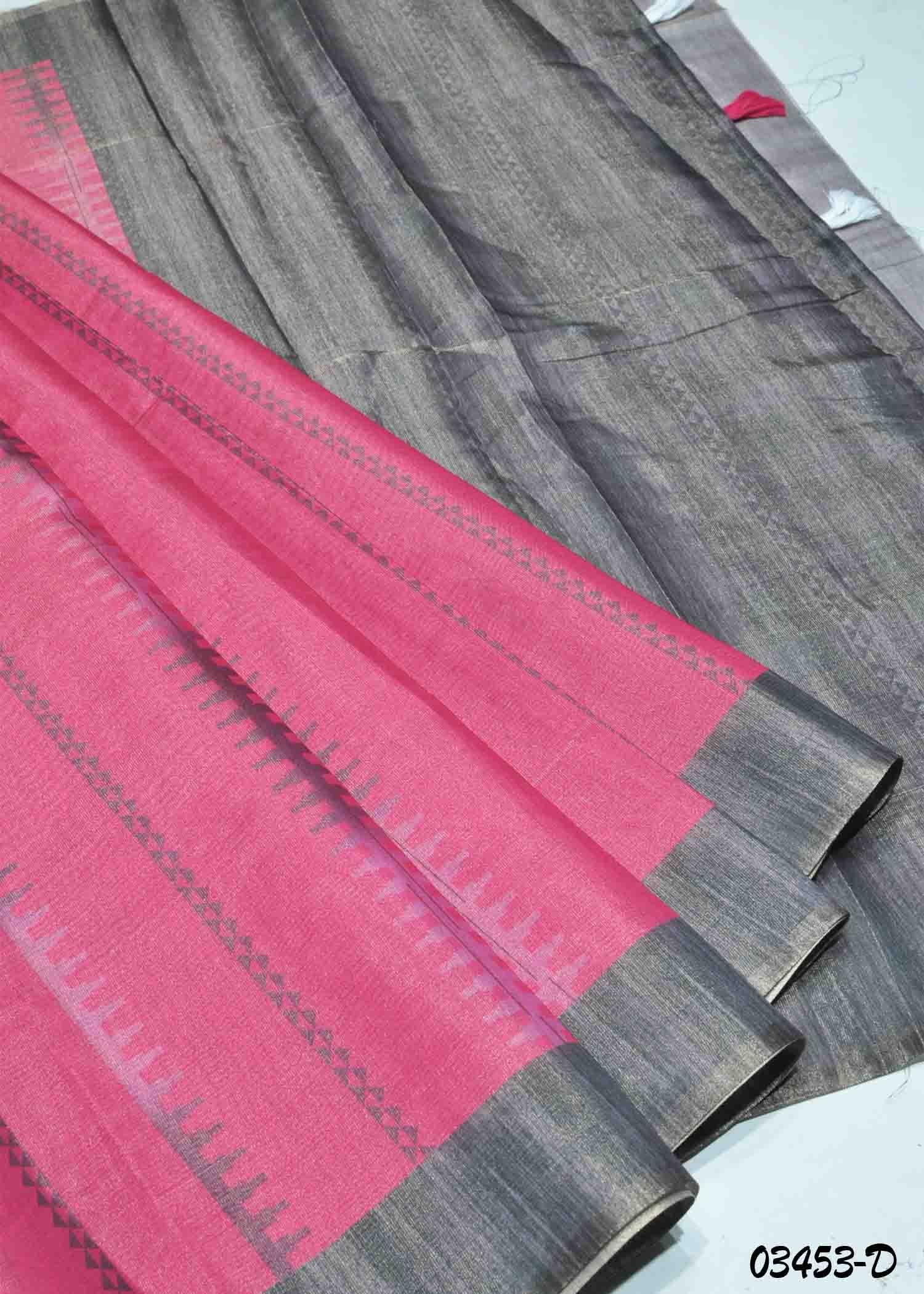 Rithya -03453-D Pink Color Uppada Cotton Sarees CM1379411 (LR6D)