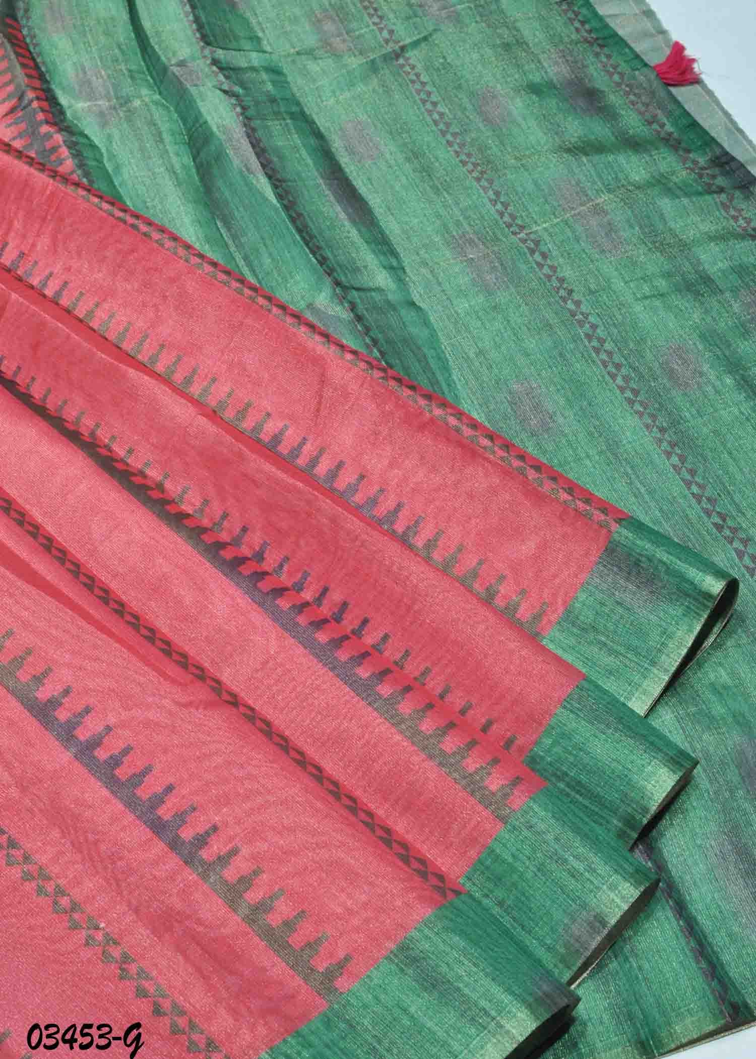 Rithya -03453-G Red Color Uppada Cotton Sarees CM1379411 (LR6D)