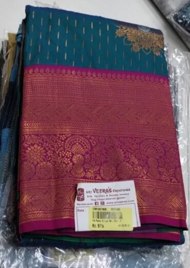 Mahes 03975-A blue colour banaras saree CM1367968