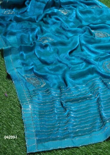 Nithyakalyani -04209-I  Cyan Color Trendy Soft Silk Saree CM1386862