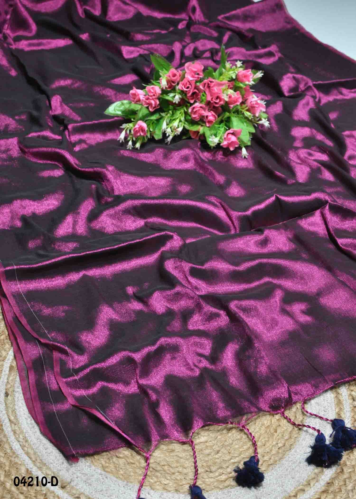 Aarthi - 04210-D Purple Color Traditional Look Tissue Cotton Saree CM1387034