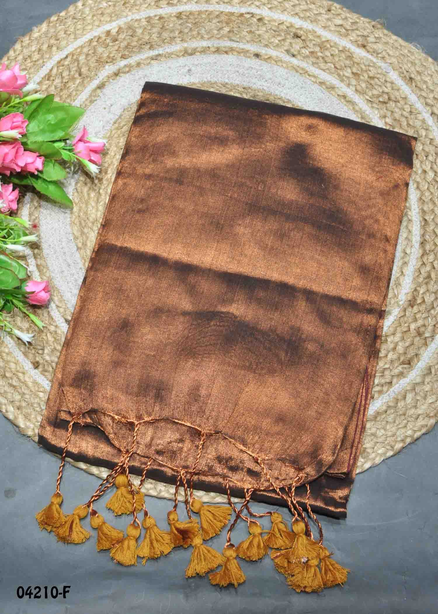 Aarthi - 04210-F CoconutBrown Color Traditional Look Tissue Cotton Saree CM1387034