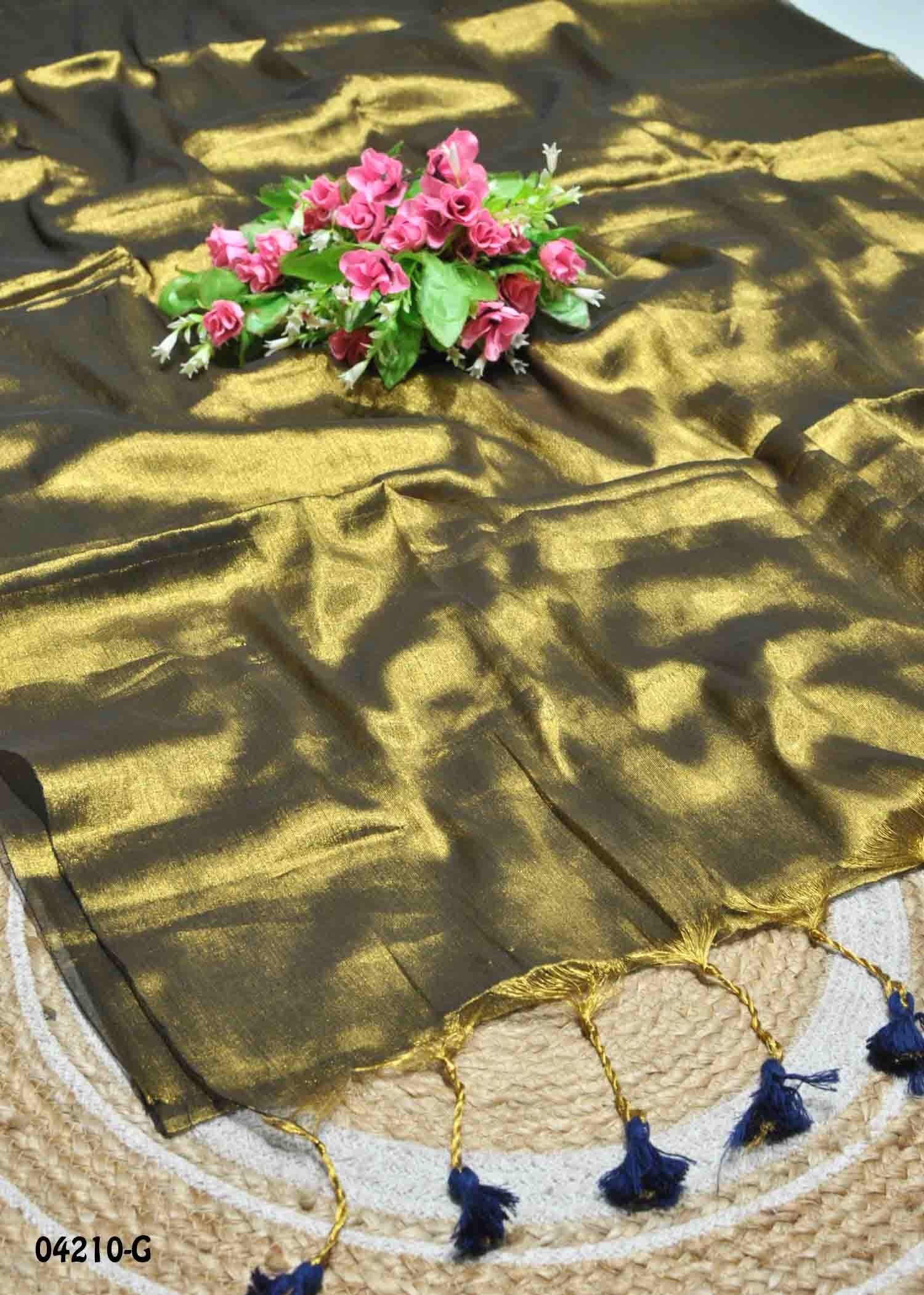 Aarthi - 04210-G OliveGreen Color Traditional Look Tissue Cotton Saree CM1387034
