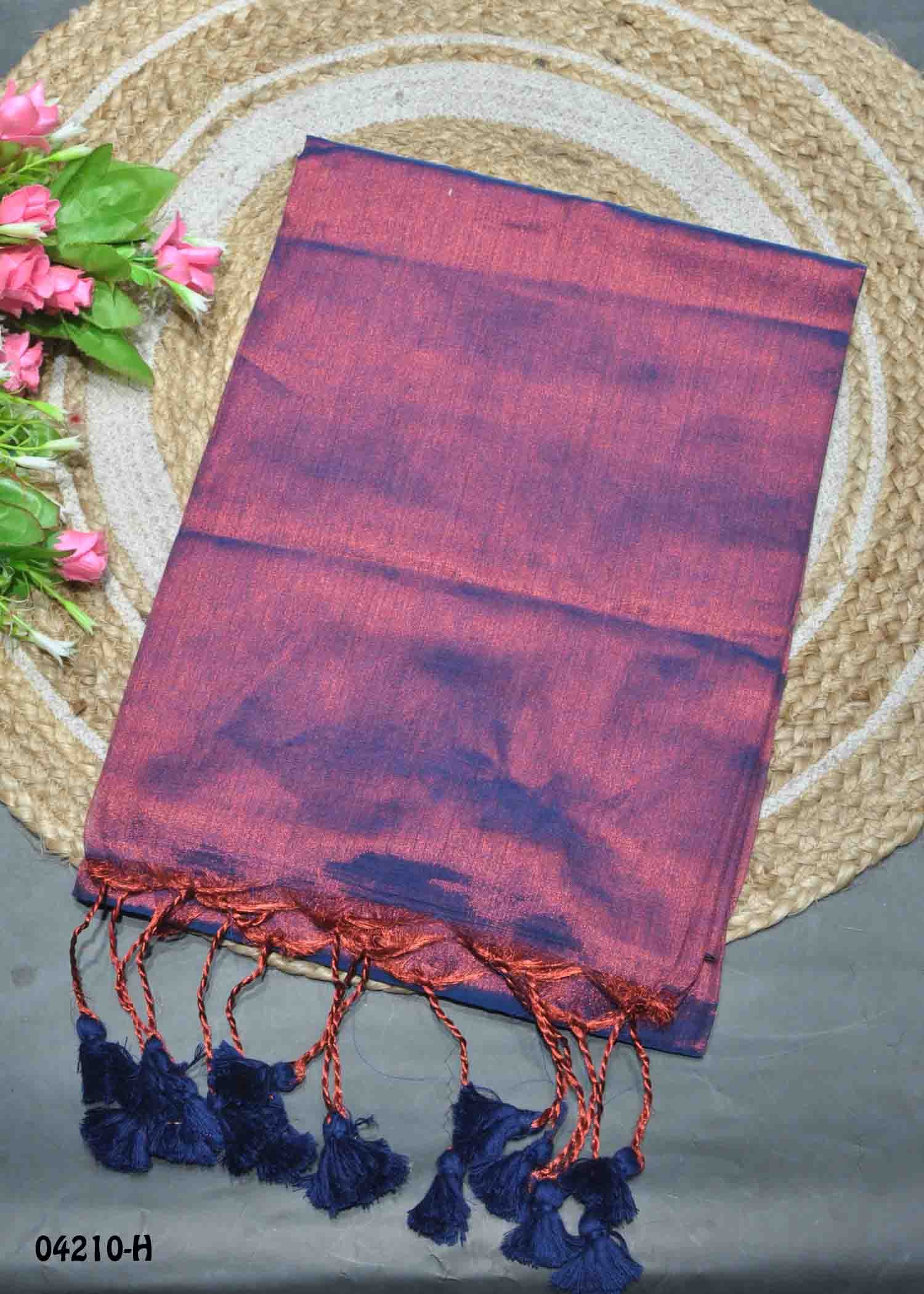 Aarthi - 04210-H Purple Color Traditional Look Tissue Cotton Saree CM1387034