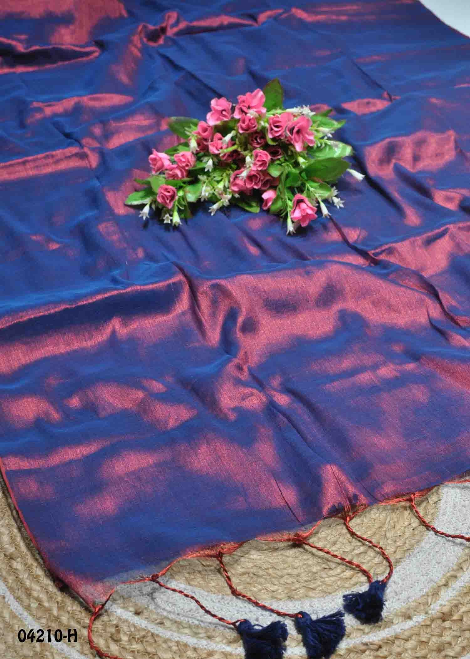 Aarthi - 04210-H Purple Color Traditional Look Tissue Cotton Saree CM1387034
