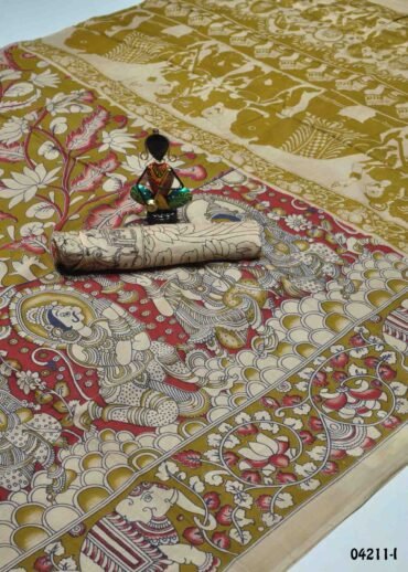 Chellakili  - 04211-I  Green Color Summer Special Pure Cotton Saree CM1386920