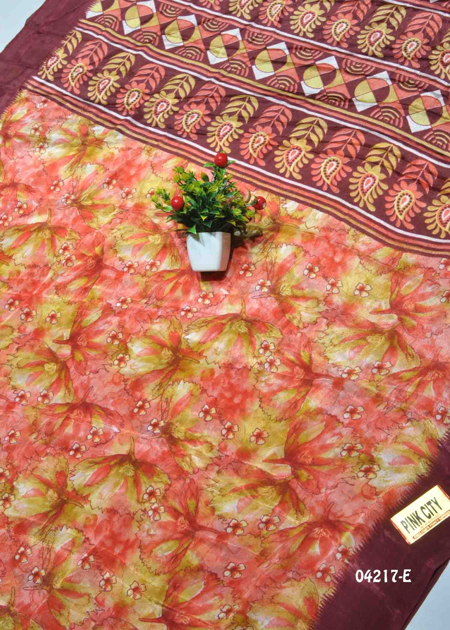 Mayilini - 04217-E Multi Color Simply Crepe Saree CM1381094