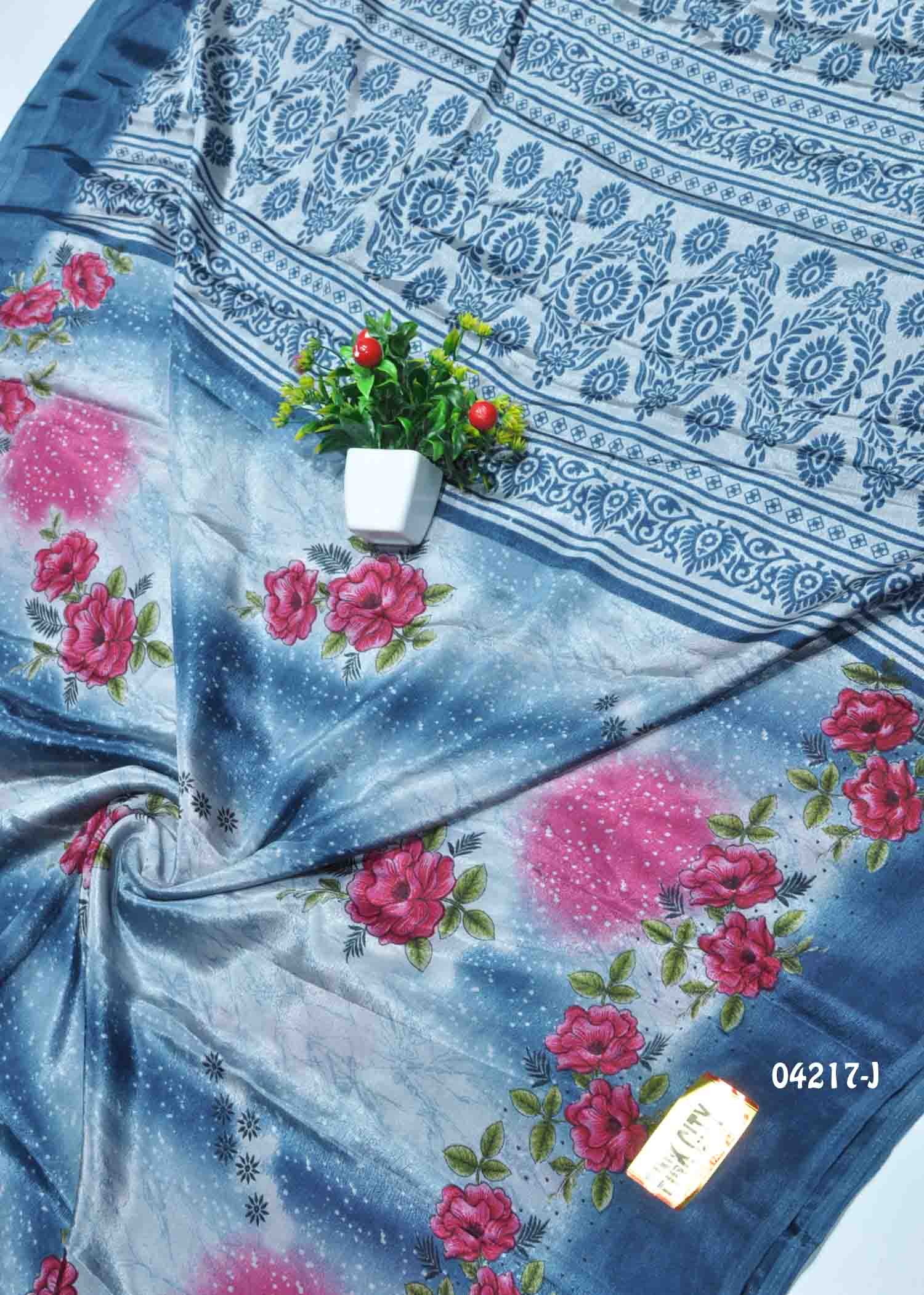 Anushka - 04217-J Grey Color Simply Crepe Saree CM1381094