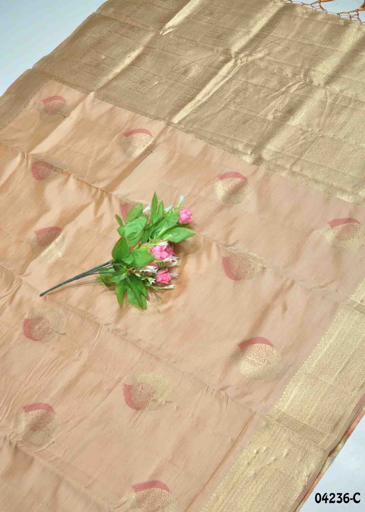 Ditya - 04236-C Peach Color Traditional Banaras Saree CM1390314