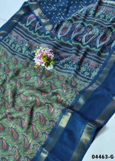 Amirtha -04463-G AirforceBlue Color Marshmallow Saree CM1395715