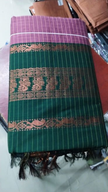 Dhanashree 04805-A lavender colour checks cotton sarees CM1386913