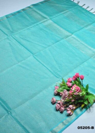 Amrutha - 05205-B   Cyan Color Trendy Tissue Linen Saree CM1397247 (LR1C)