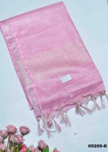 Amrutha - 05205-D   BabyPink Color Trendy Tissue Linen Saree CM1397247 (LR1C)