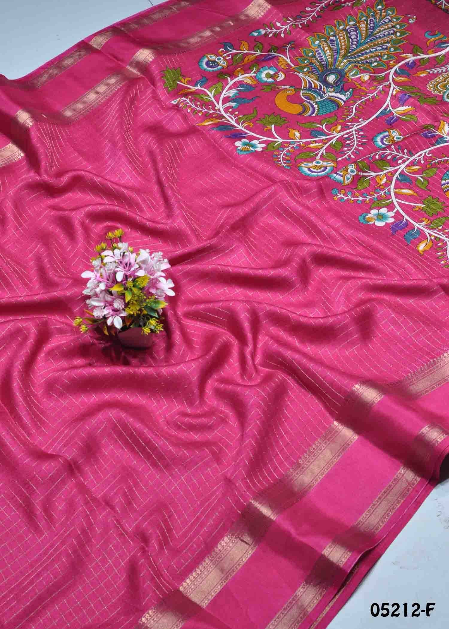 Ananya - 05212-F DarkPink Color Most Trending Moss Chiffon Saree CM1347794 (LR2D)