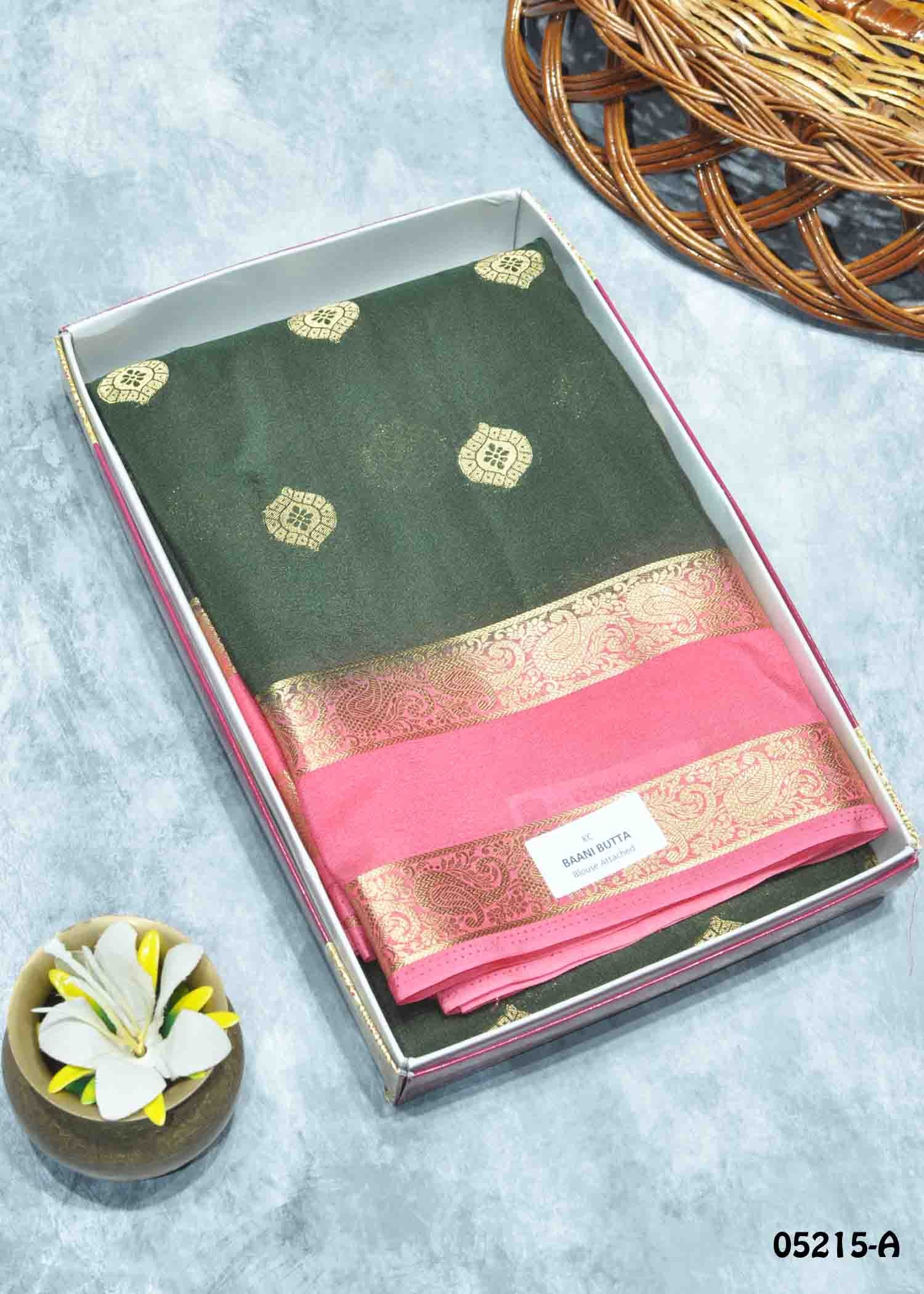 Rathnavalli - 05215-A OliveGreen Color Traditional Mysore Crepe Silk Saree CM1404429 (LR2B)