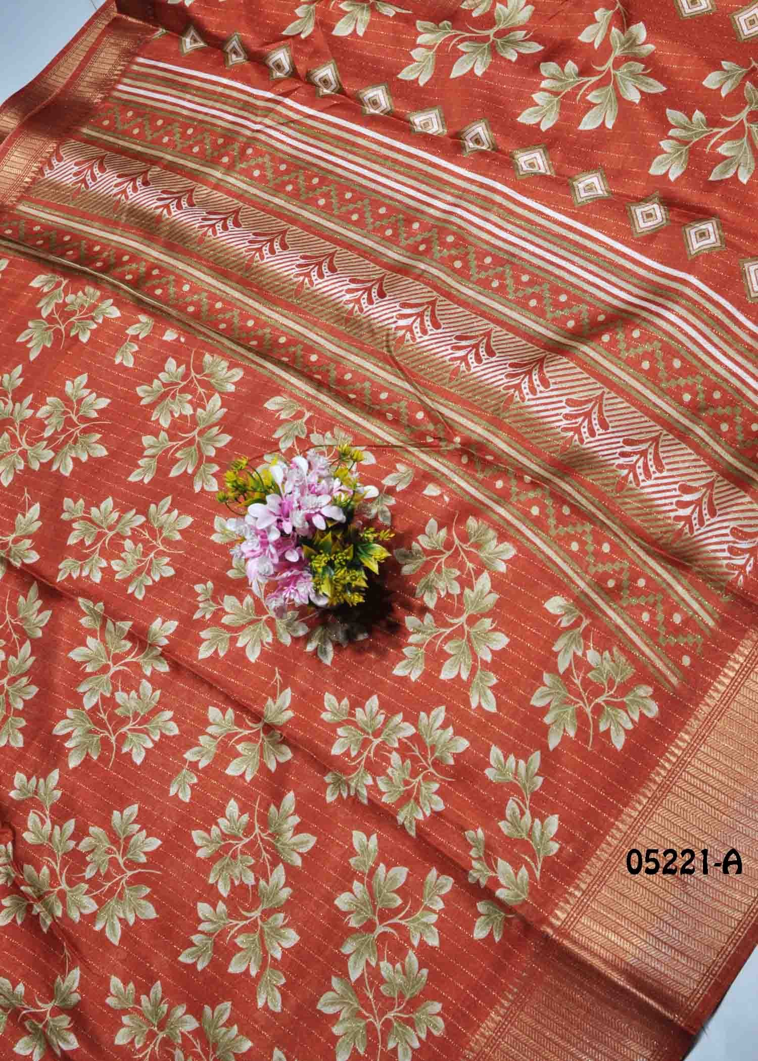 Nithya - 05221-A Dark Orange Color Trendy Dola Silk Saree CM1391167 (LR4B)