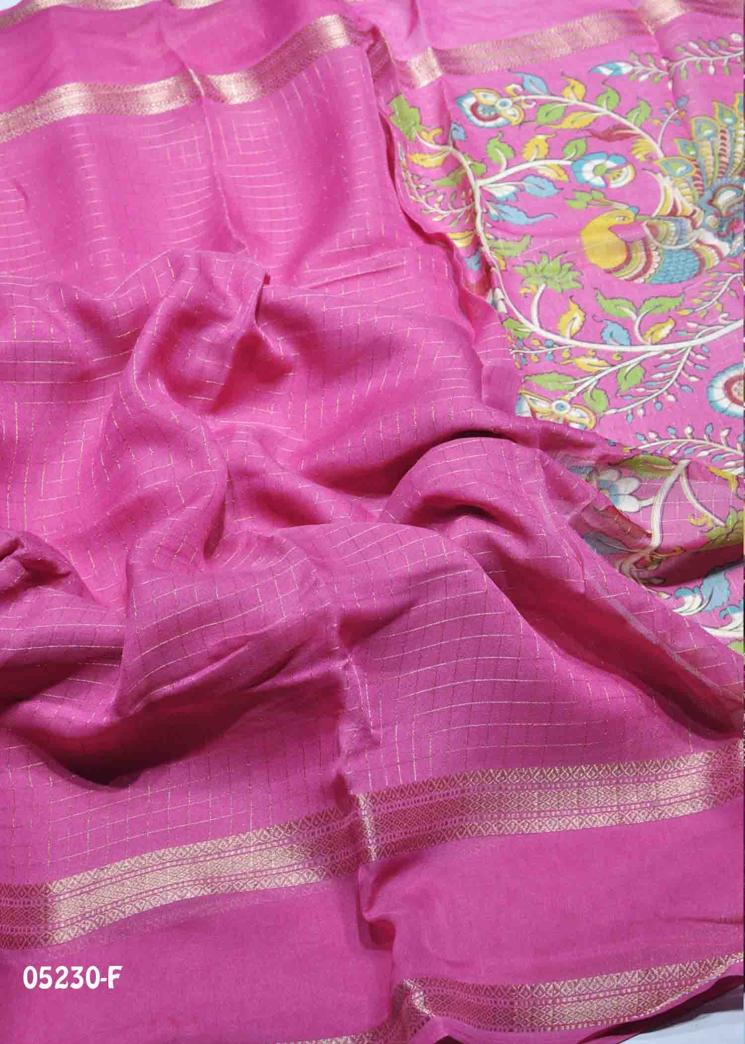 Jasmine - 05230-F TaffyPink Color Trendy Moss Chiffon Saree CM1407043 (RR1C)