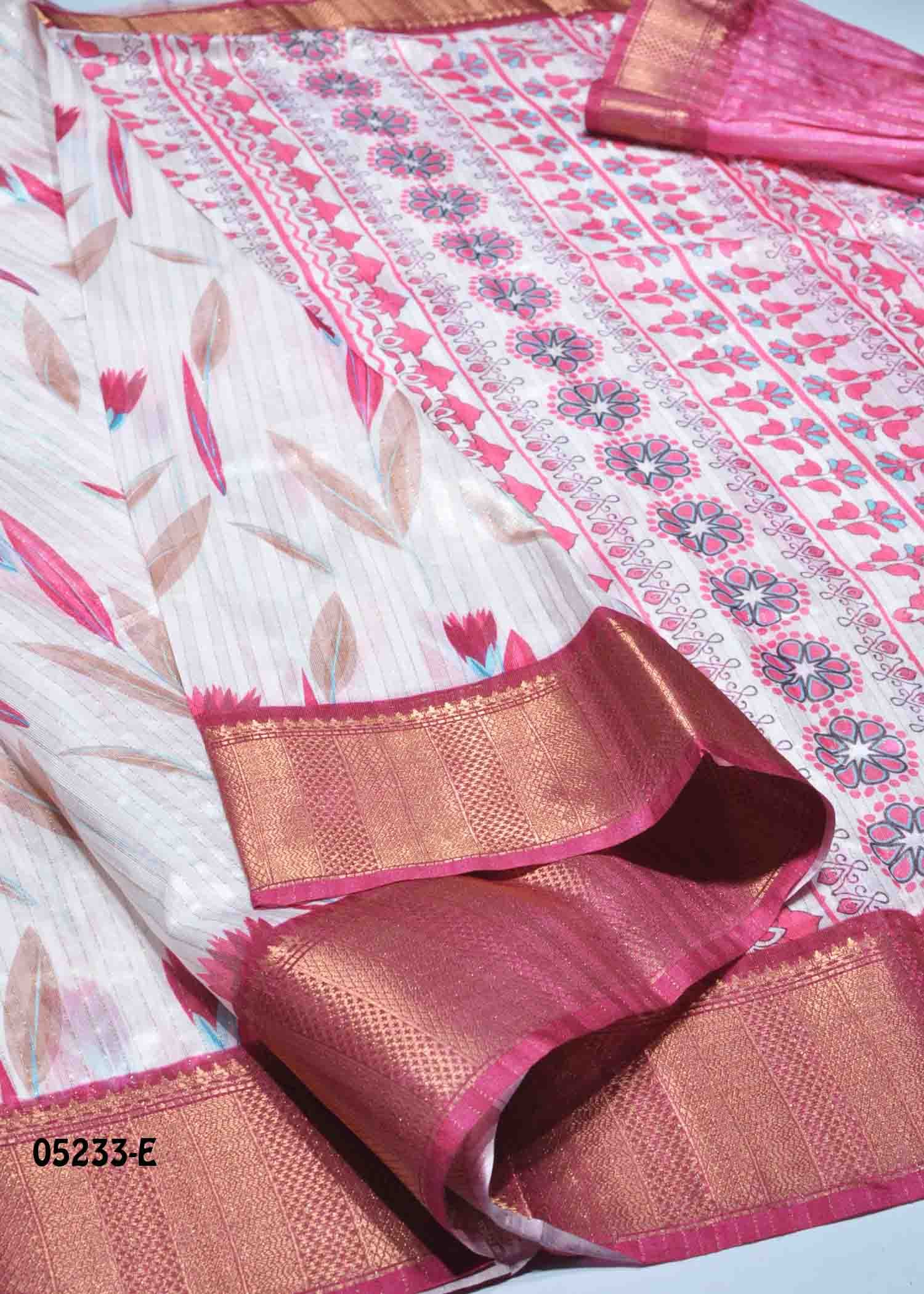 Madhumitha - 05233-E Halfwhite Color Excellent Fancy Cotton Saree CM1402286 (RR1D)