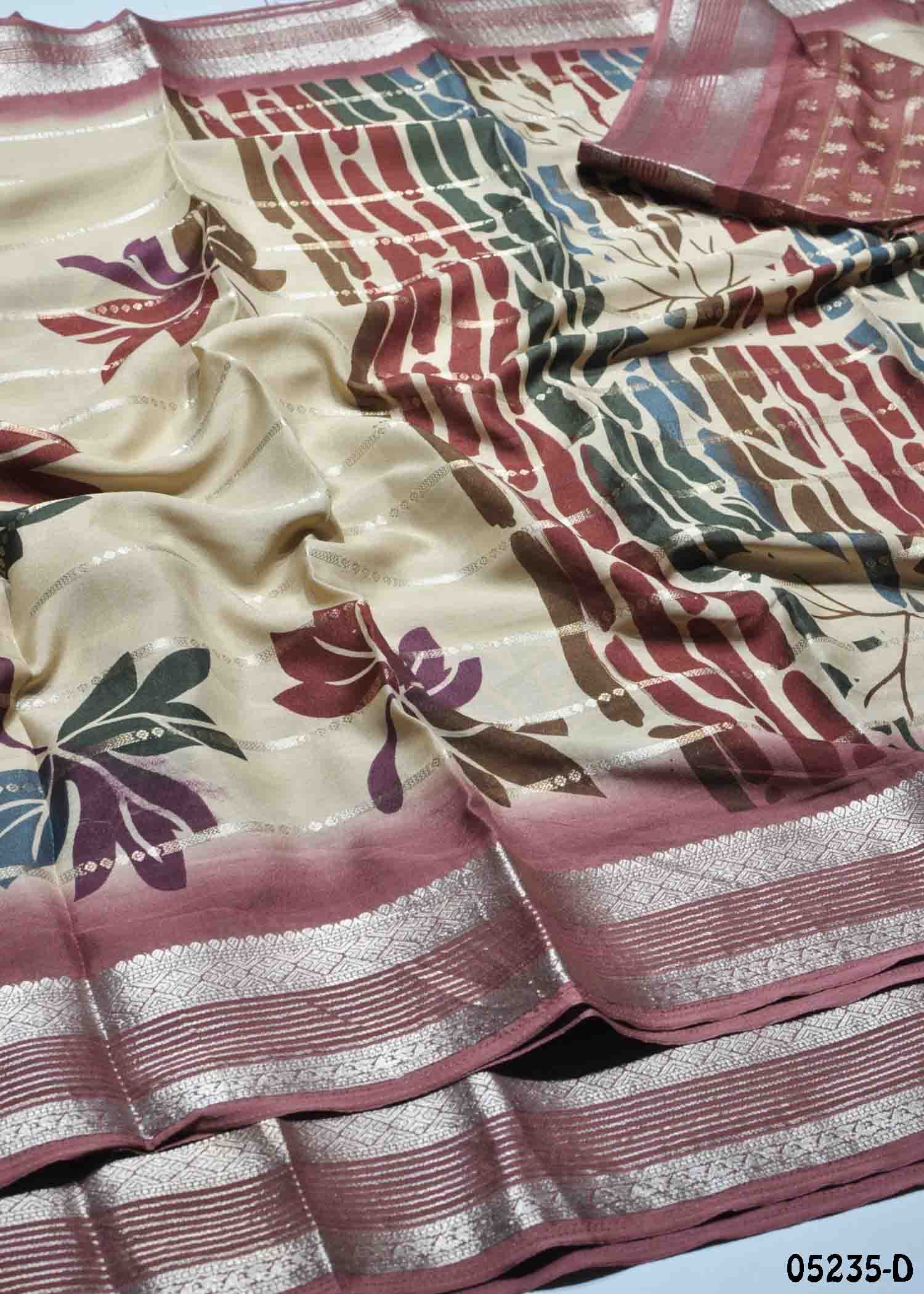 Ashwini - 05235-D Tan Color Excellent Dola Silk Saree CM1395794 (RR1E)