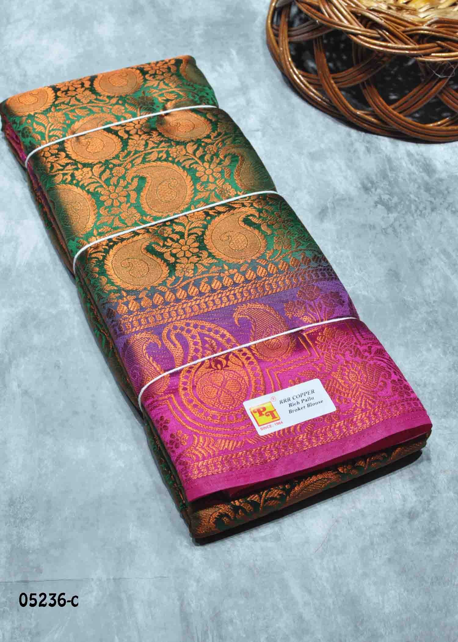 Devika - 05236-C Green Color Traditional Raw Silk Saree CM1409510 (RR1E)