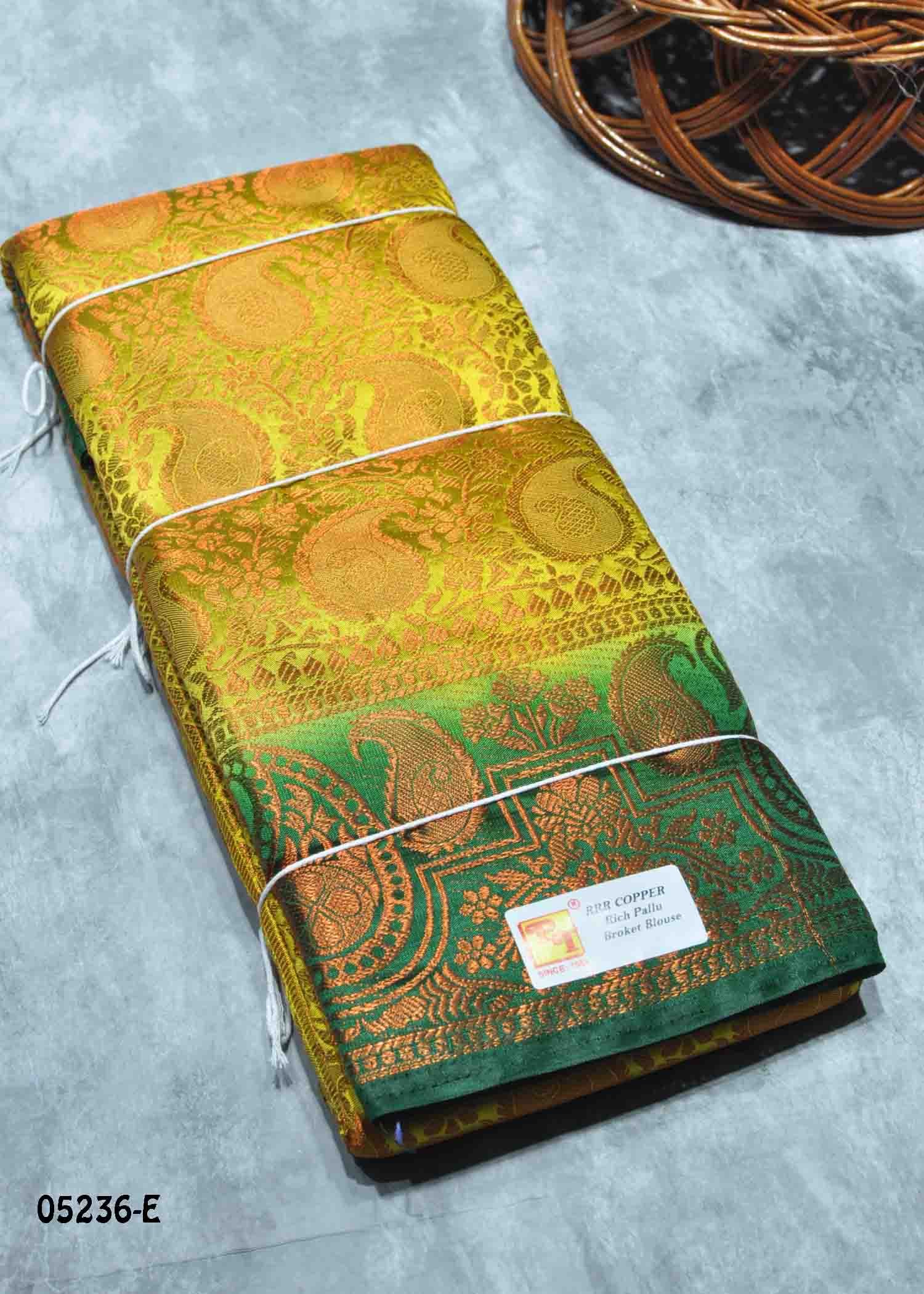 Devika - 05236-E Yellow Color Traditional Raw Silk Saree CM1409510 (RR1E)