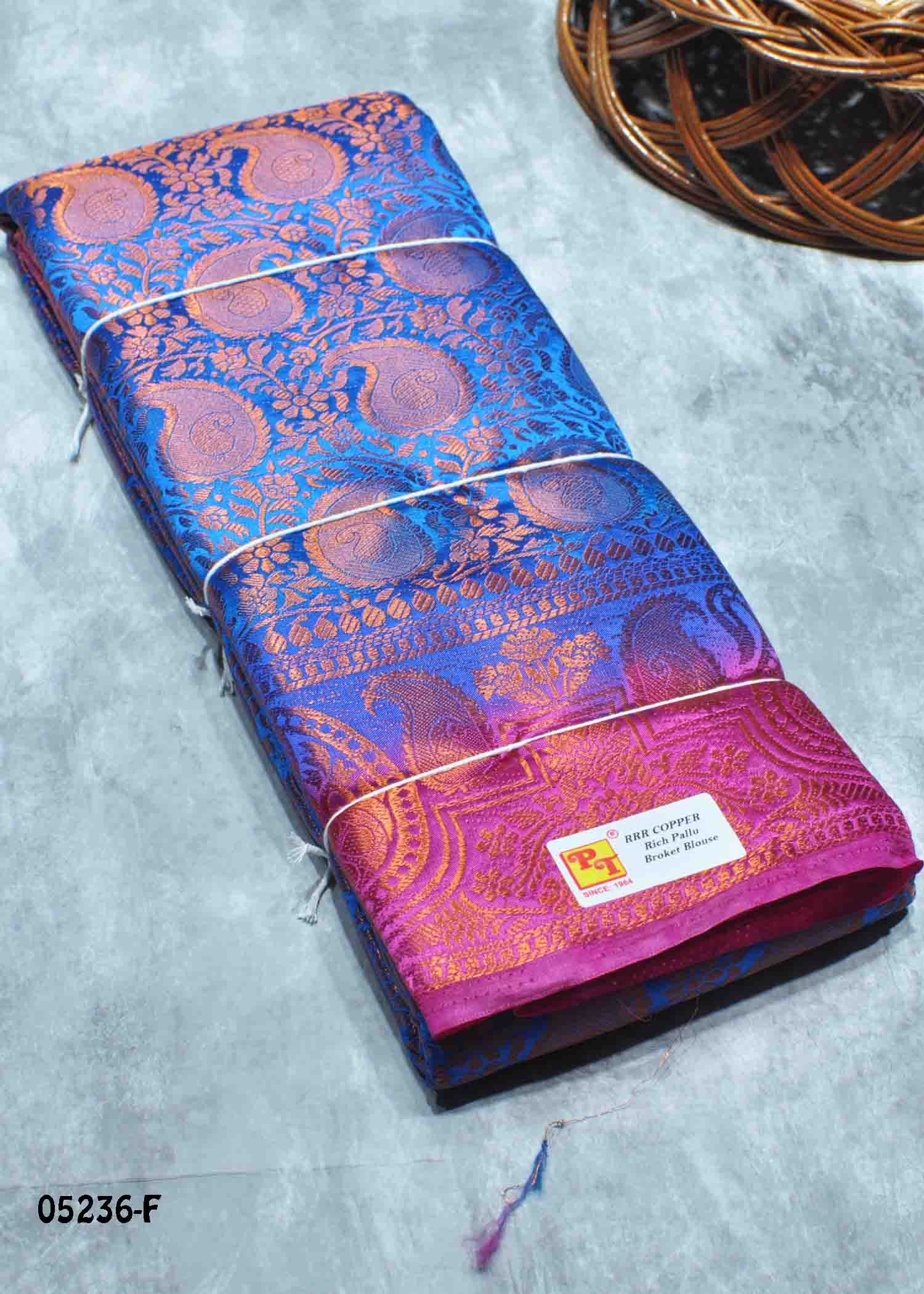 Devika - 05236-F InkBlue Color Traditional Raw Silk Saree CM1409510 (RR1E)