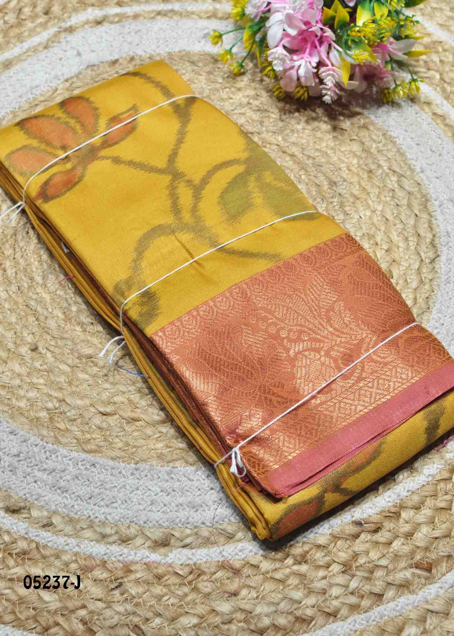 Yazhini - 05237-J Yellow Color Traditional Pochampally Silk Saree CM1405920 (RR1E)