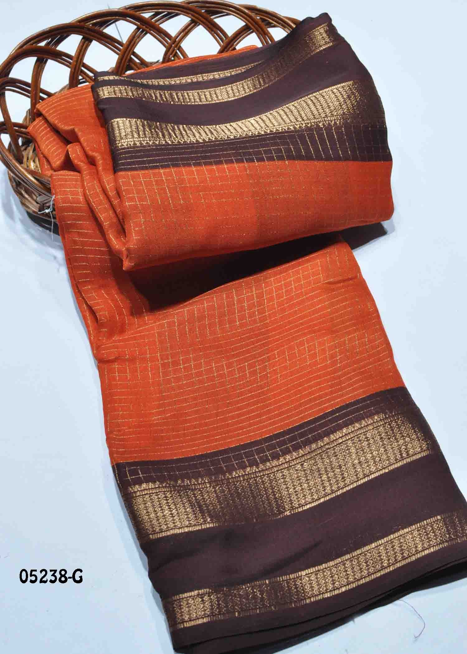 Vaishnavi - 05238-G RustOrange Color Trendy Moss Chiffon Saree CM1398930 (RR1E)