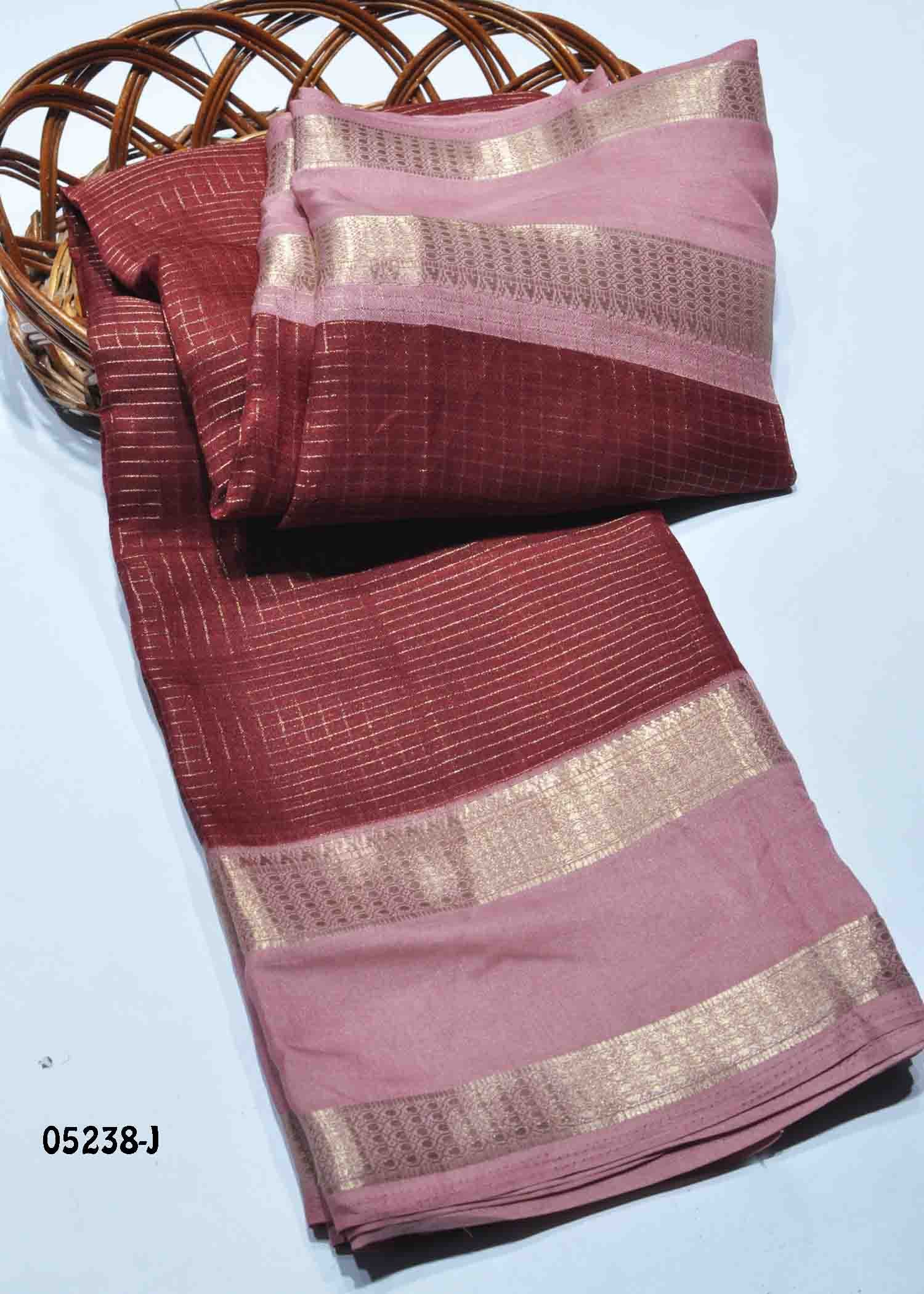 Vaishnavi - 05238-J Maroon Color Trendy Moss Chiffon Saree CM1398930 (RR1E)