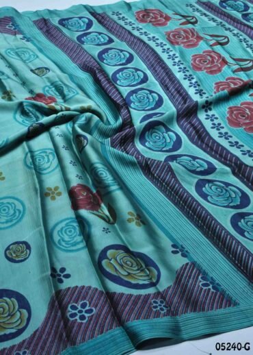 Samyuktha - 05240-G  TealGreen Color Trendy Crepe Saree CM1399977 (RR1E)