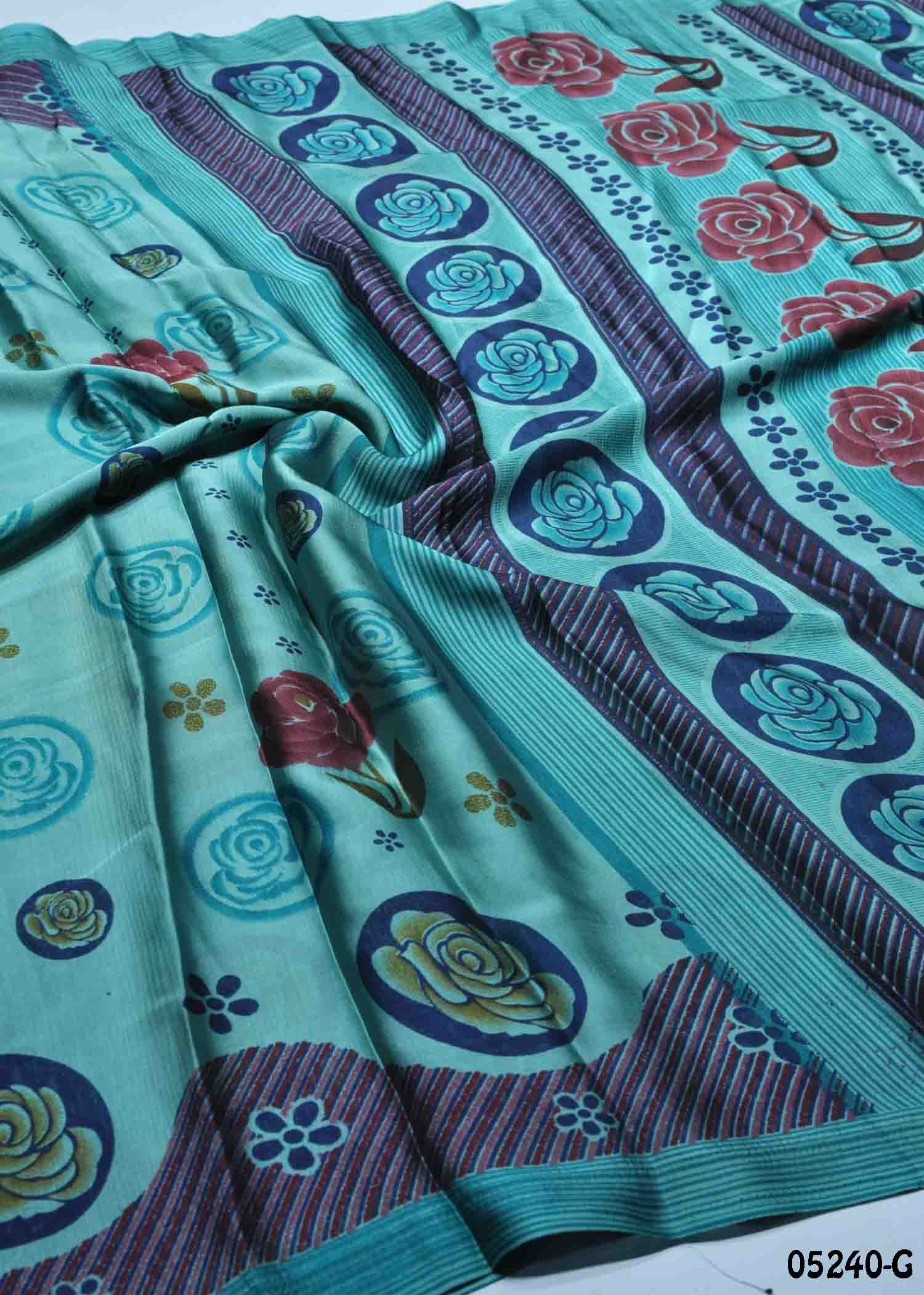 Samyuktha - 05240-G TealGreen Color Trendy Crepe Saree CM1399977 (RR1E)