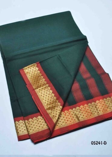 Sridevi - 05241-D  DarkGreen Color Traditional (9 Yards) Chettinad Cotton Saree CM1390724 (RR2C)