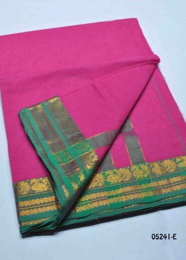 Sridevi - 05241-E  Pink Color Traditional (9 Yards) Chettinad Cotton Saree CM1390724 (RR2C)