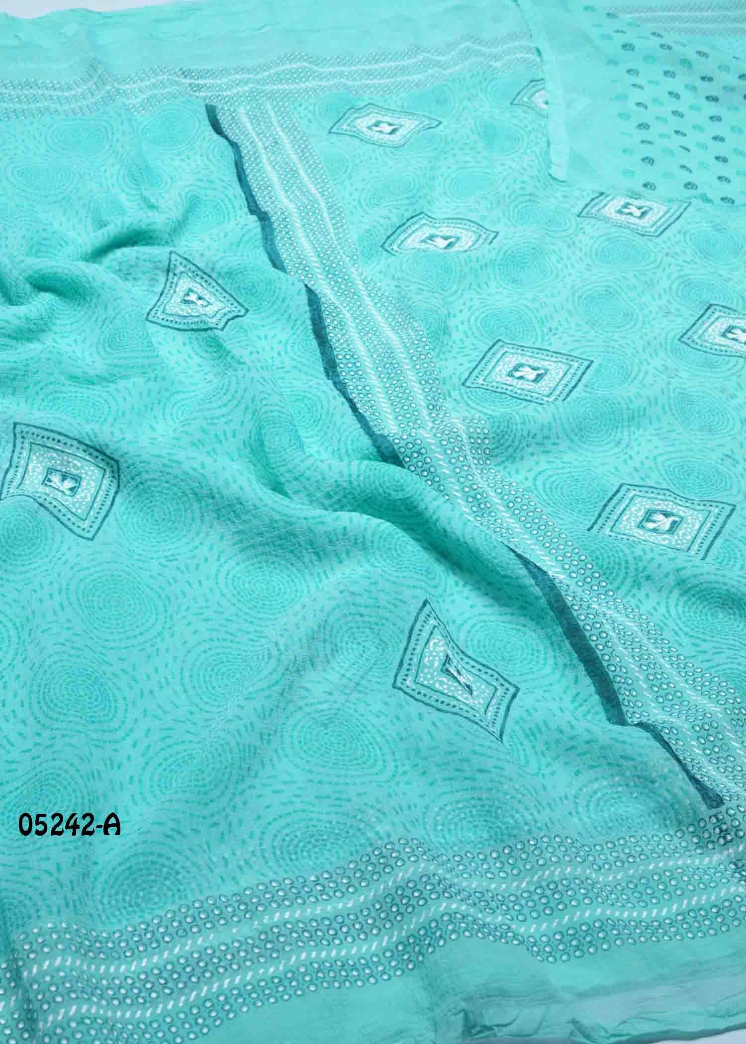 Sindhu - 05242-A Cyan Color Trendy Marble Chiffon Saree CM1319018 (RR2C)