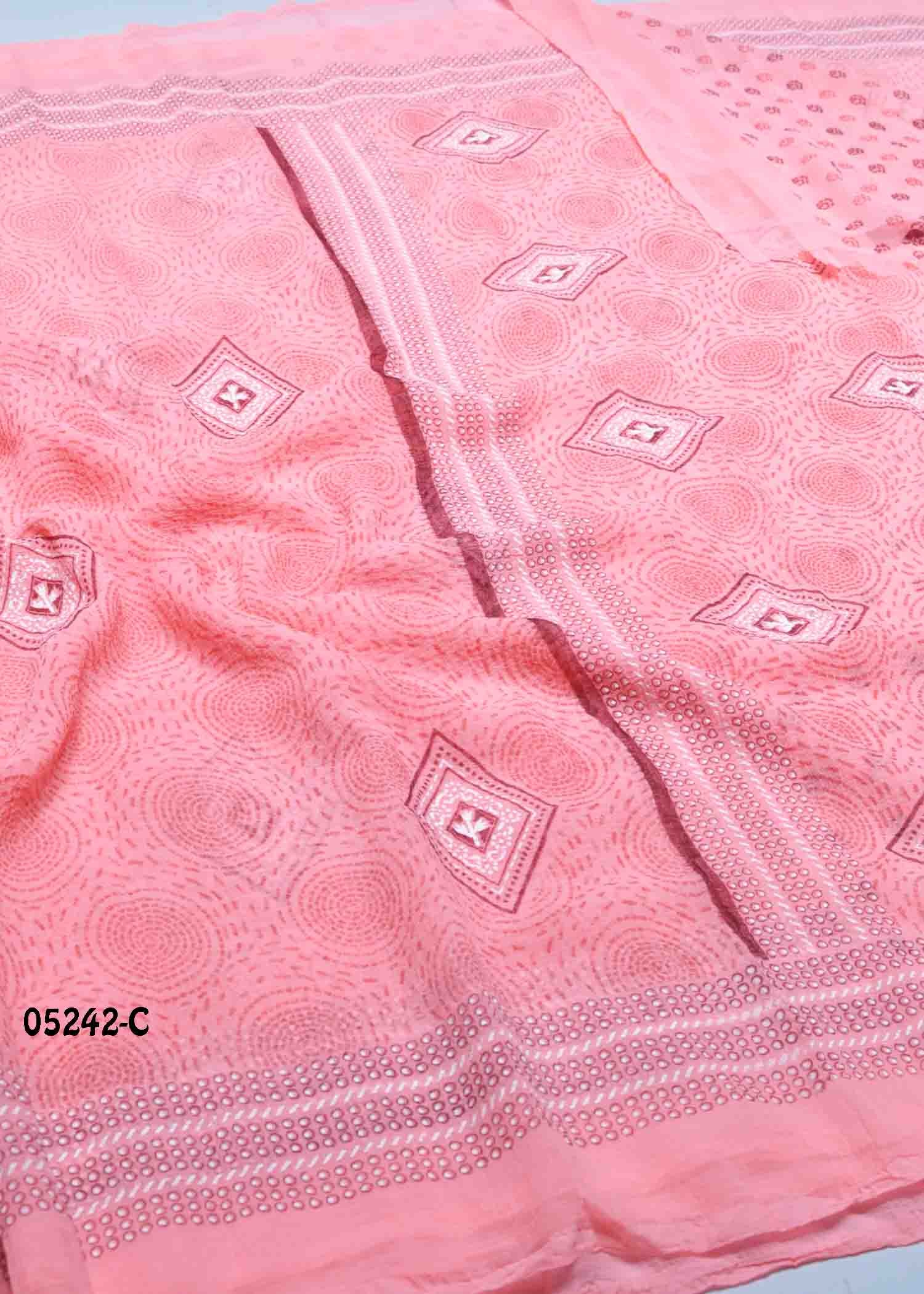 Sindhu - 05242-C Peach Color Trendy Marble Chiffon Saree CM1319018 (RR2C)