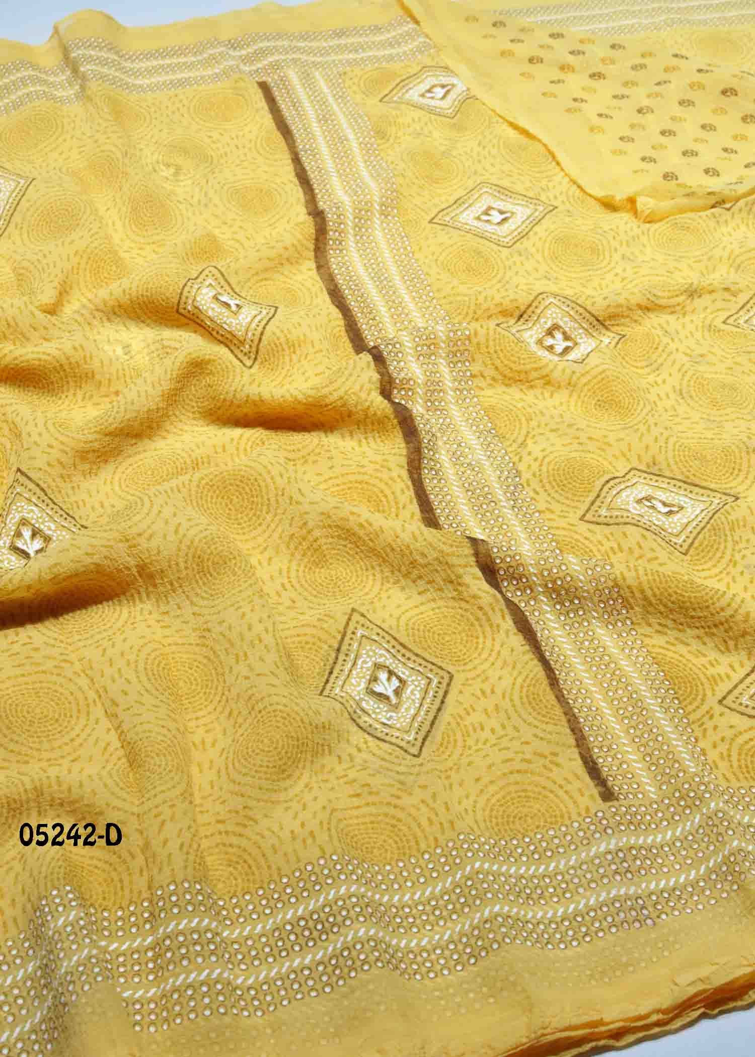 Sindhu - 05242-D Tan Color Trendy Marble Chiffon Saree CM1319018 (RR2C)