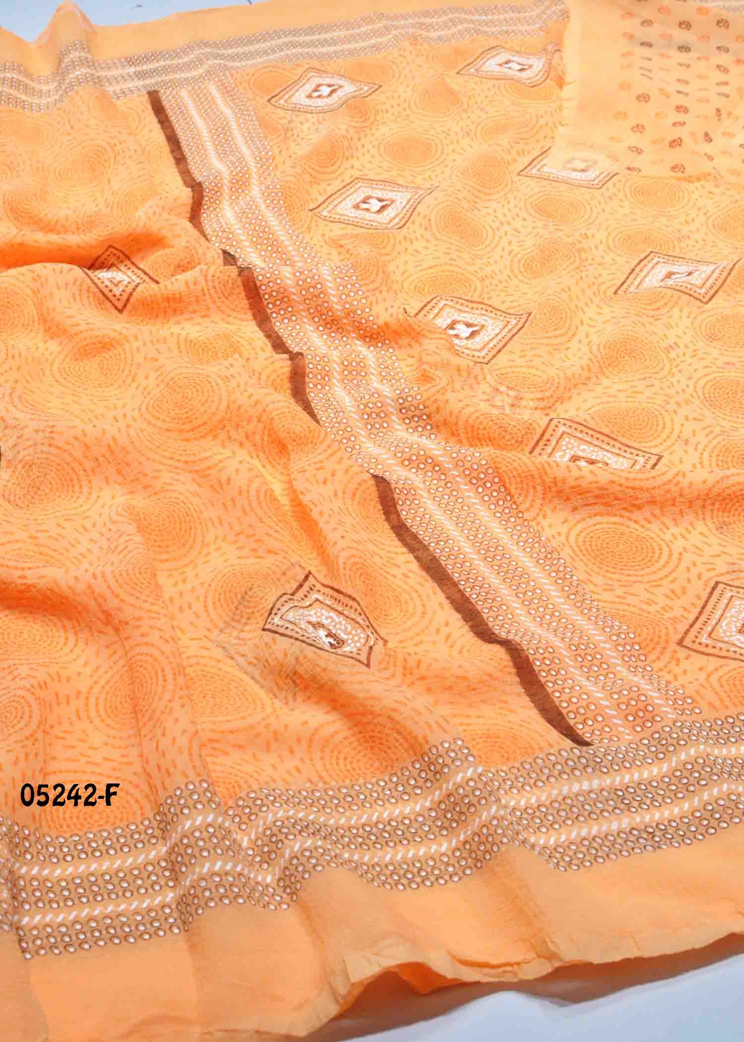 Sindhu - 05242-F Orange Color Trendy Marble Chiffon Saree CM1319018 (RR2C)