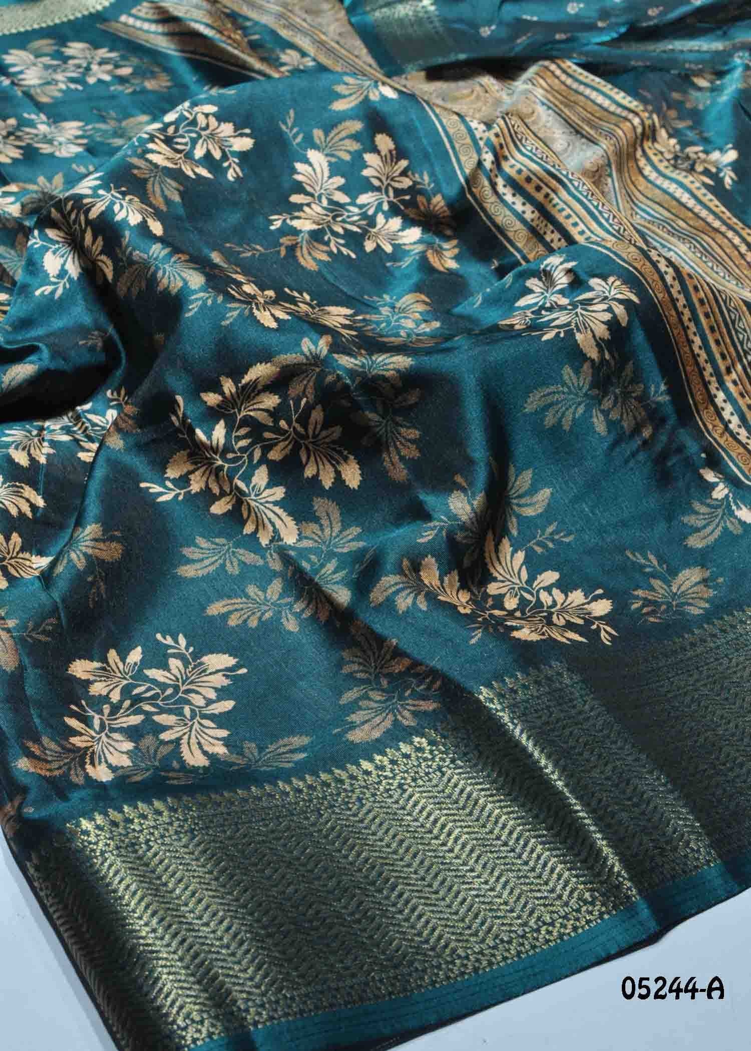 Ragavi - 05244-A PeacockGreen Color Trendy Dola Silk Saree CM1403363 (RR2D)