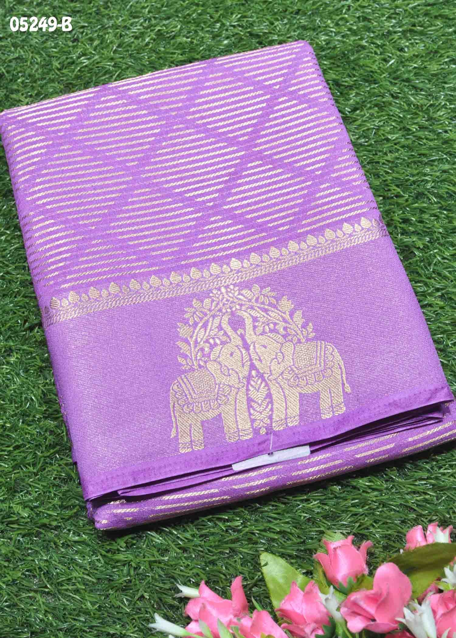 Agalika - 05249-B Lavender Color Traditional Raw Silk Saree CM1411815 (RR3D)