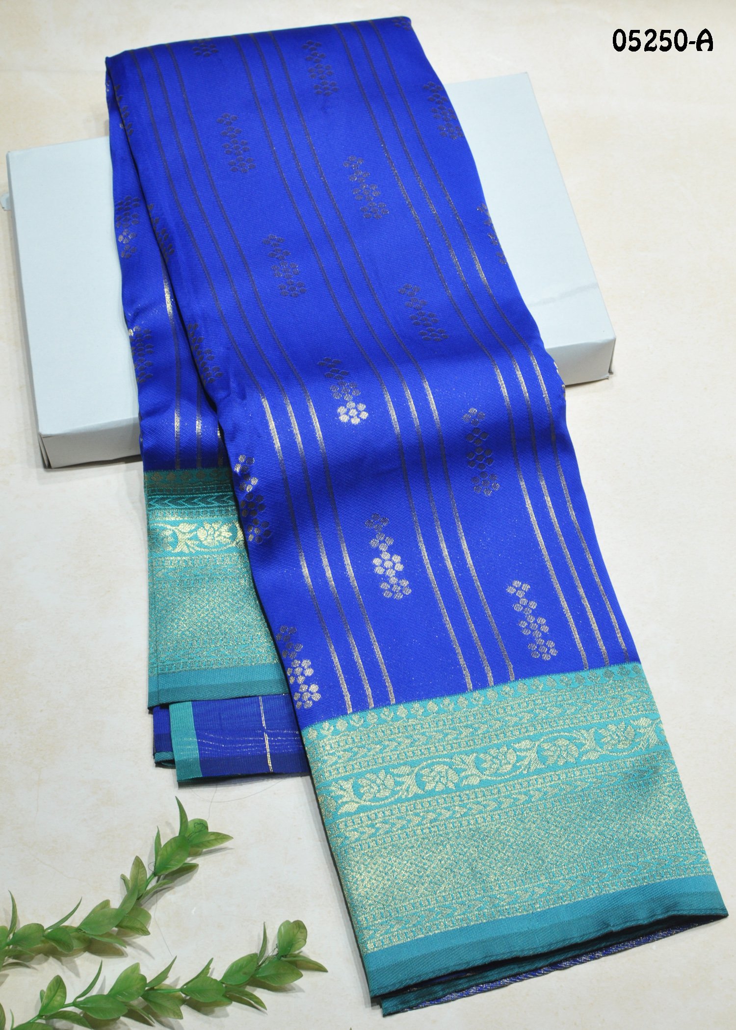 Anisha - 05250-A InkBlue Color Traditional Banaras Saree CM1411807 (RR2C)