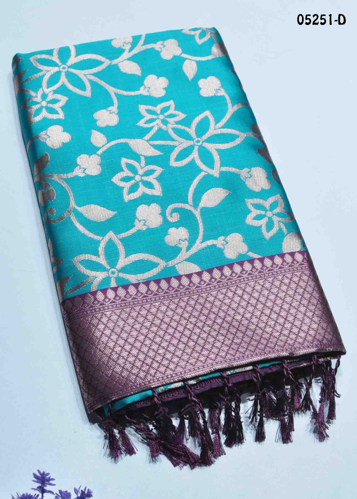 Athvika - 05251-D Cyan Color Traditional Banaras Saree CM1408699 (RR3D)