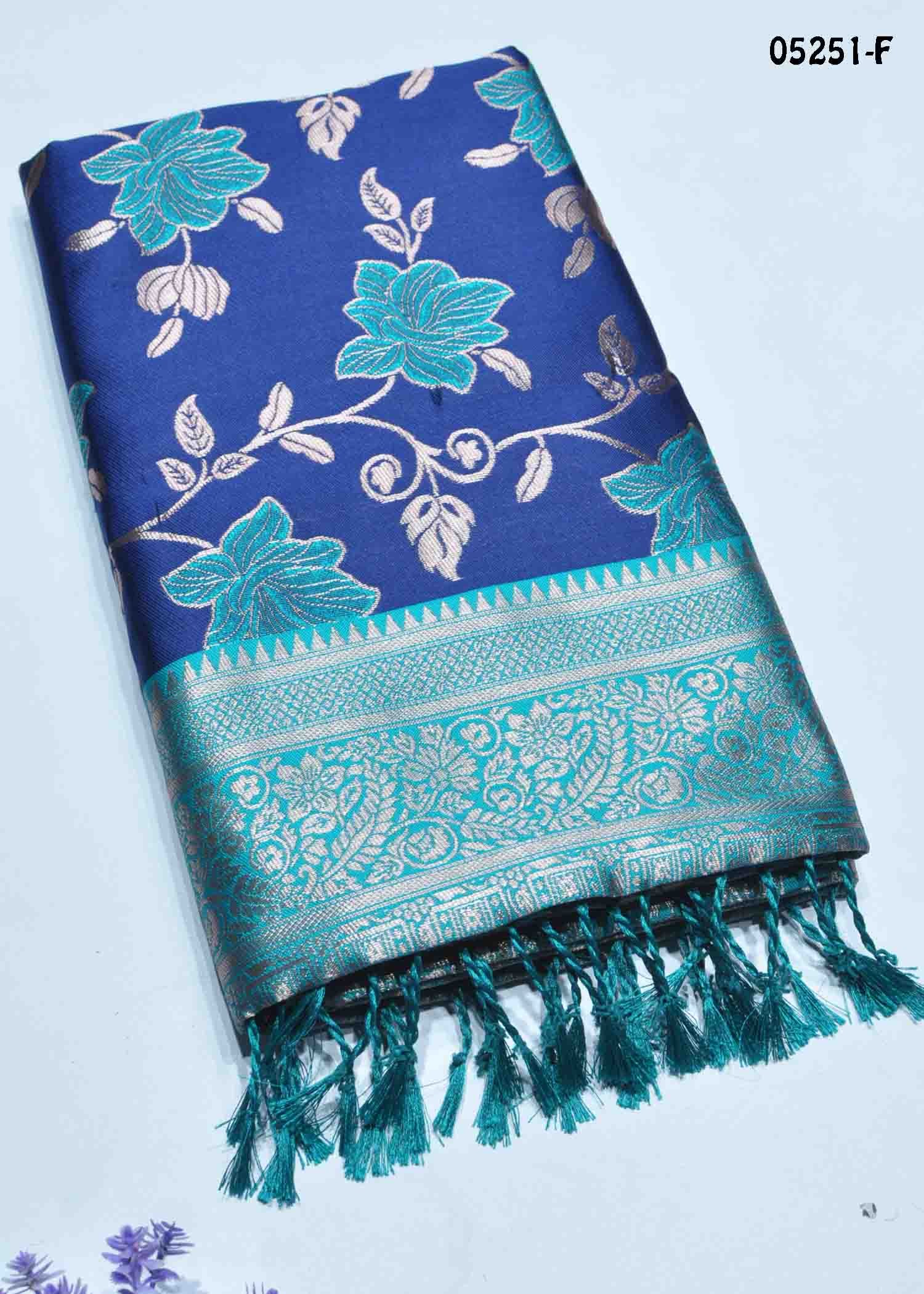 Athvika - 05251-F NavyBlue Color Traditional Banaras Saree CM1408699 (RR3D)