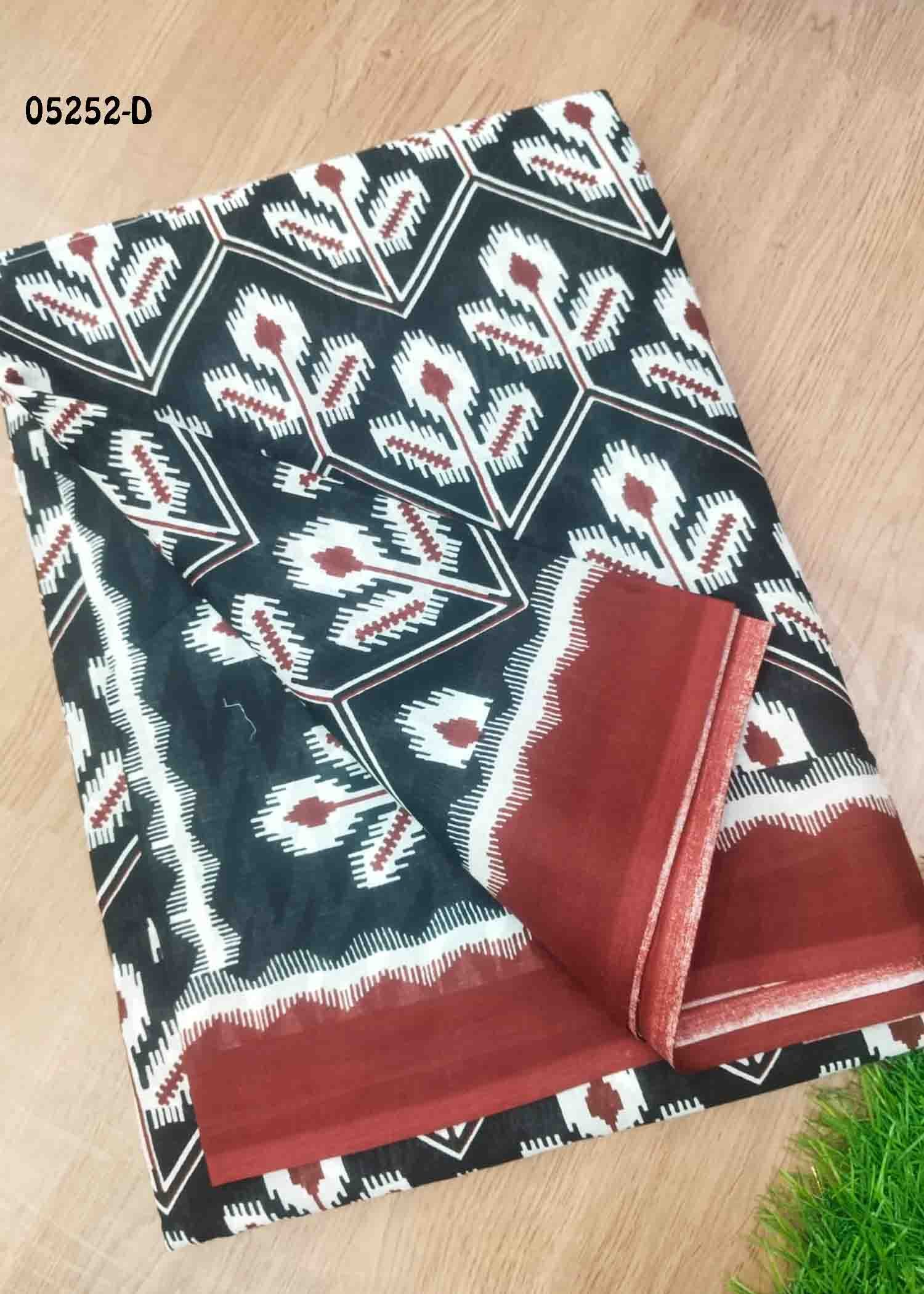 Rishmitha - 05252-D Black Color Trendy Mul Mul Cotton Saree CM1412032 (RR3B)