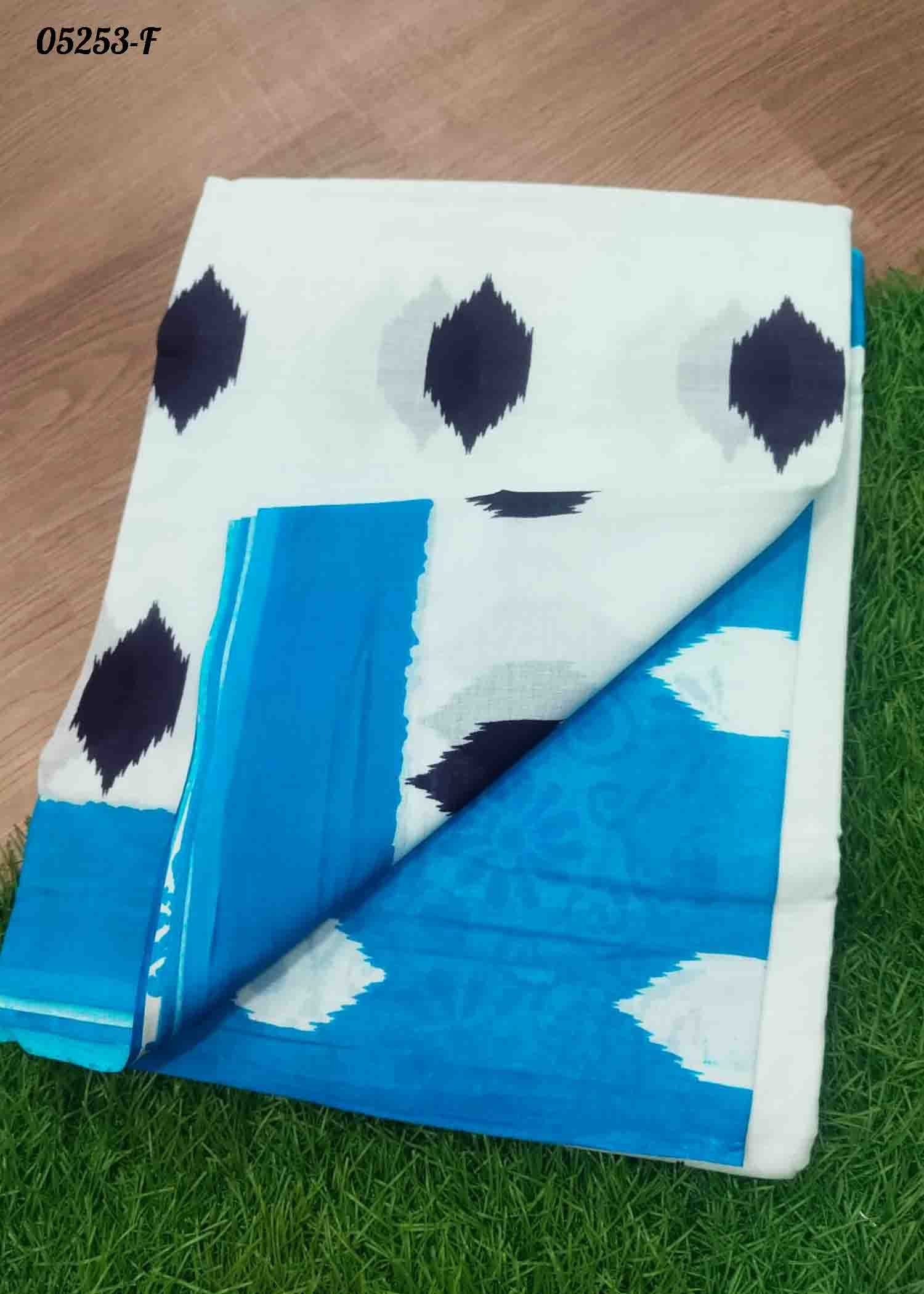 Iganthika - 05253-F Halfwhite Color Trendy Mul Mul Cotton Saree CM1412032 (RR3B)
