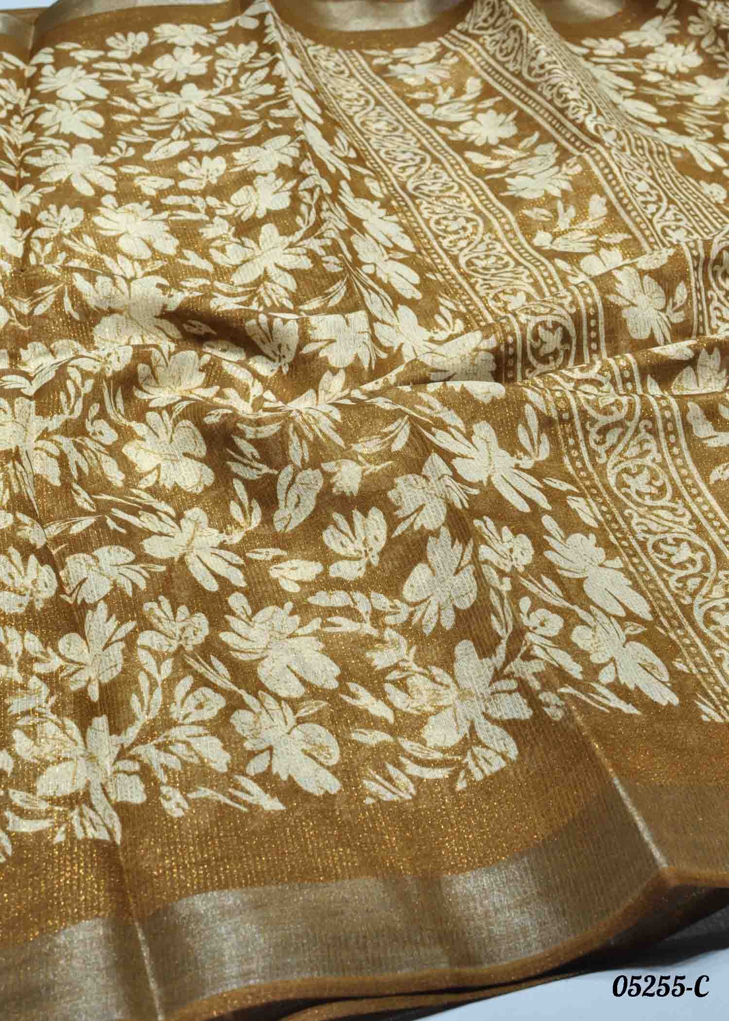 Anamika - 05255-C Mustard Color Trendy Jute Cotton Saree CM1395683 (RR3B)