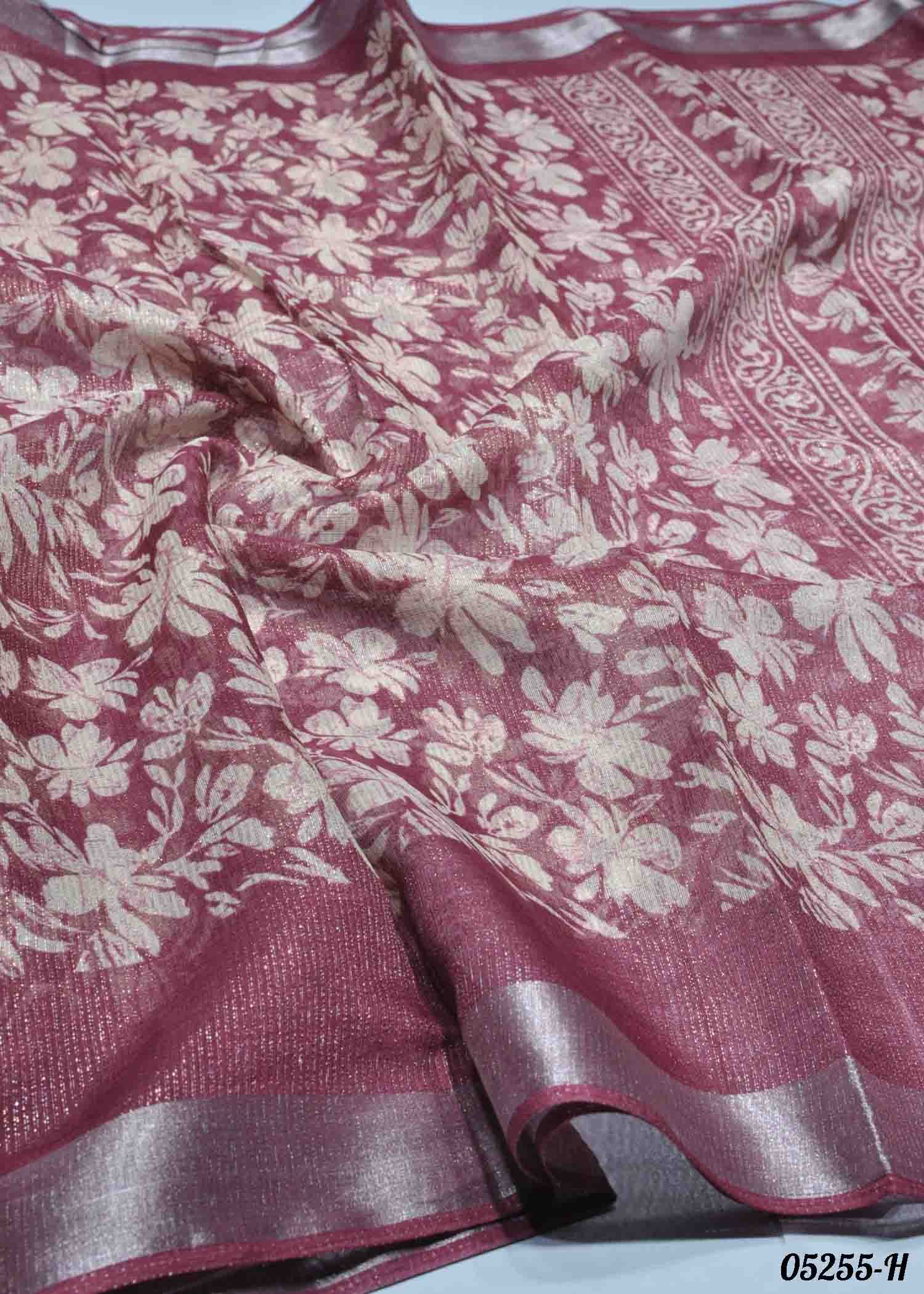 Anamika - 05255-H Pink Color Trendy Jute Cotton Saree CM1395683 (RR3B)