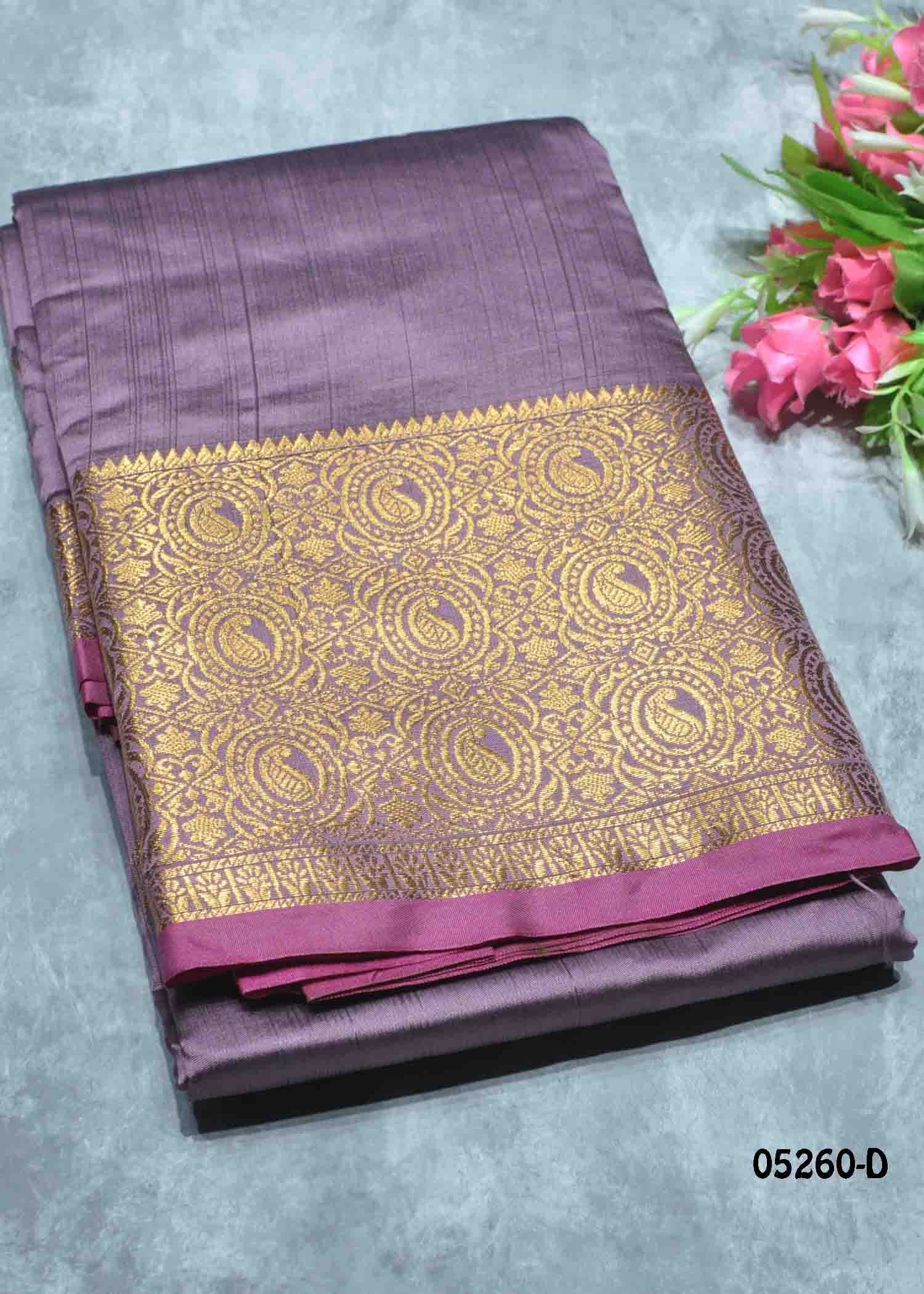 Yashika - 05260-D MauvePurple Color Excellent Lichi Silk Saree CM1391564 (RR4B)