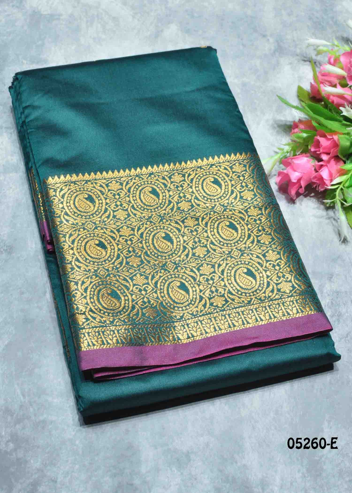 Yashika - 05260-E PineGreen Color Excellent Lichi Silk Saree CM1391564 (RR4B)